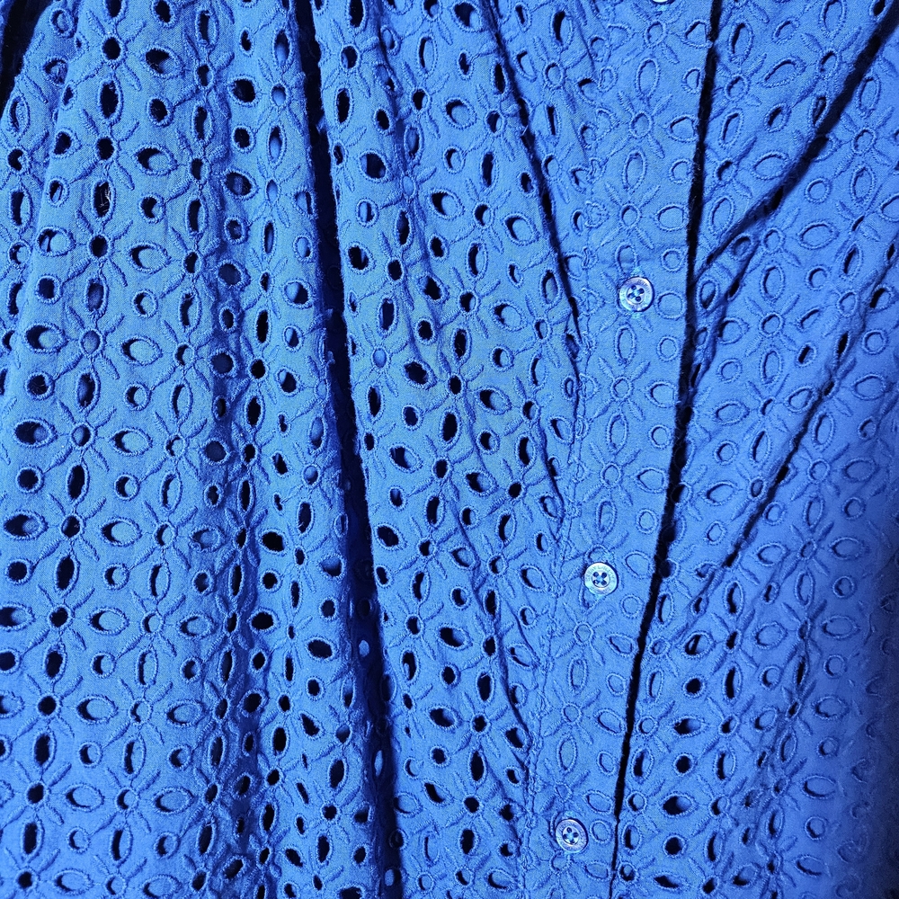 Ralph Lauren Men's Blue Eyelet Casual Shirt